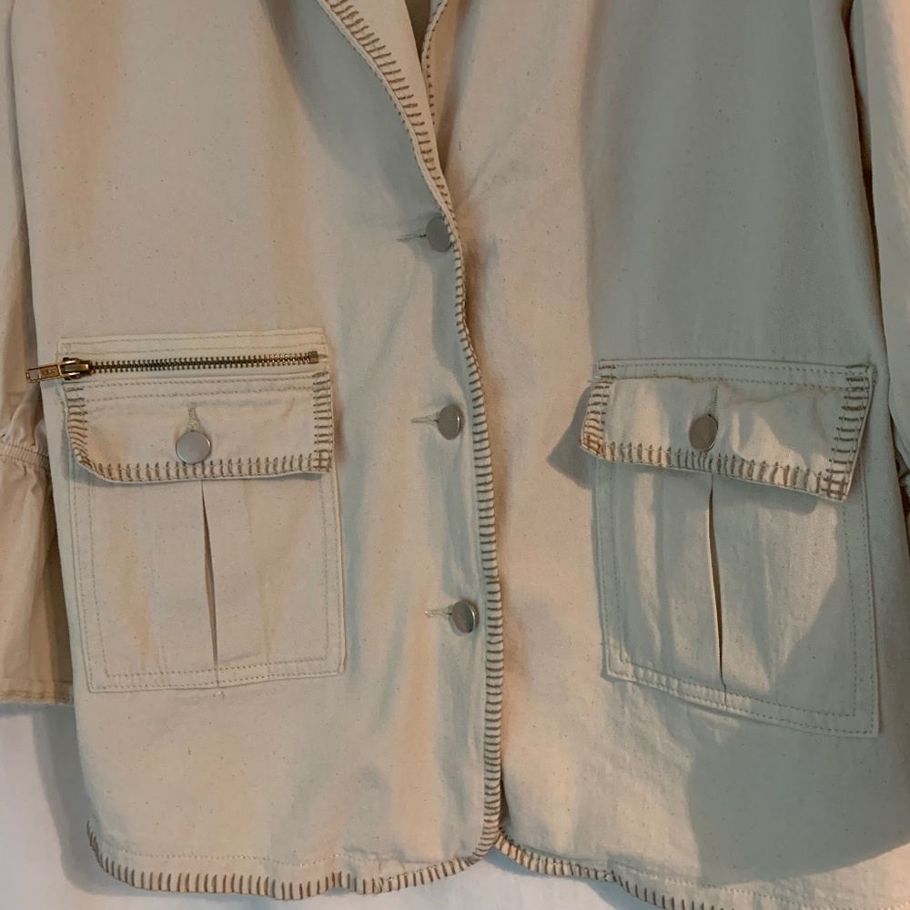 POL off white oversized blazer/shacket with top stitching detail - Picture 4 of 9